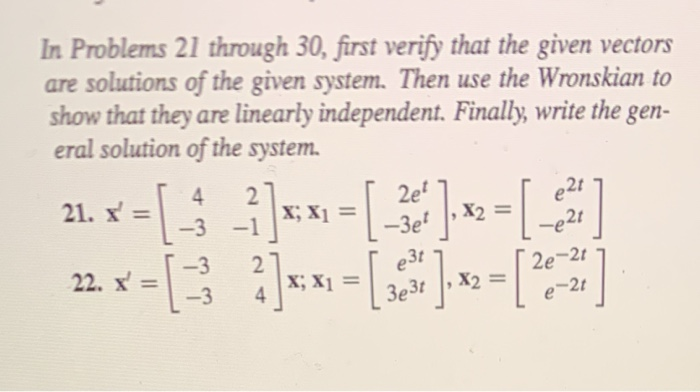 Solved In Problems 21 through 30, first verify that the | Chegg.com