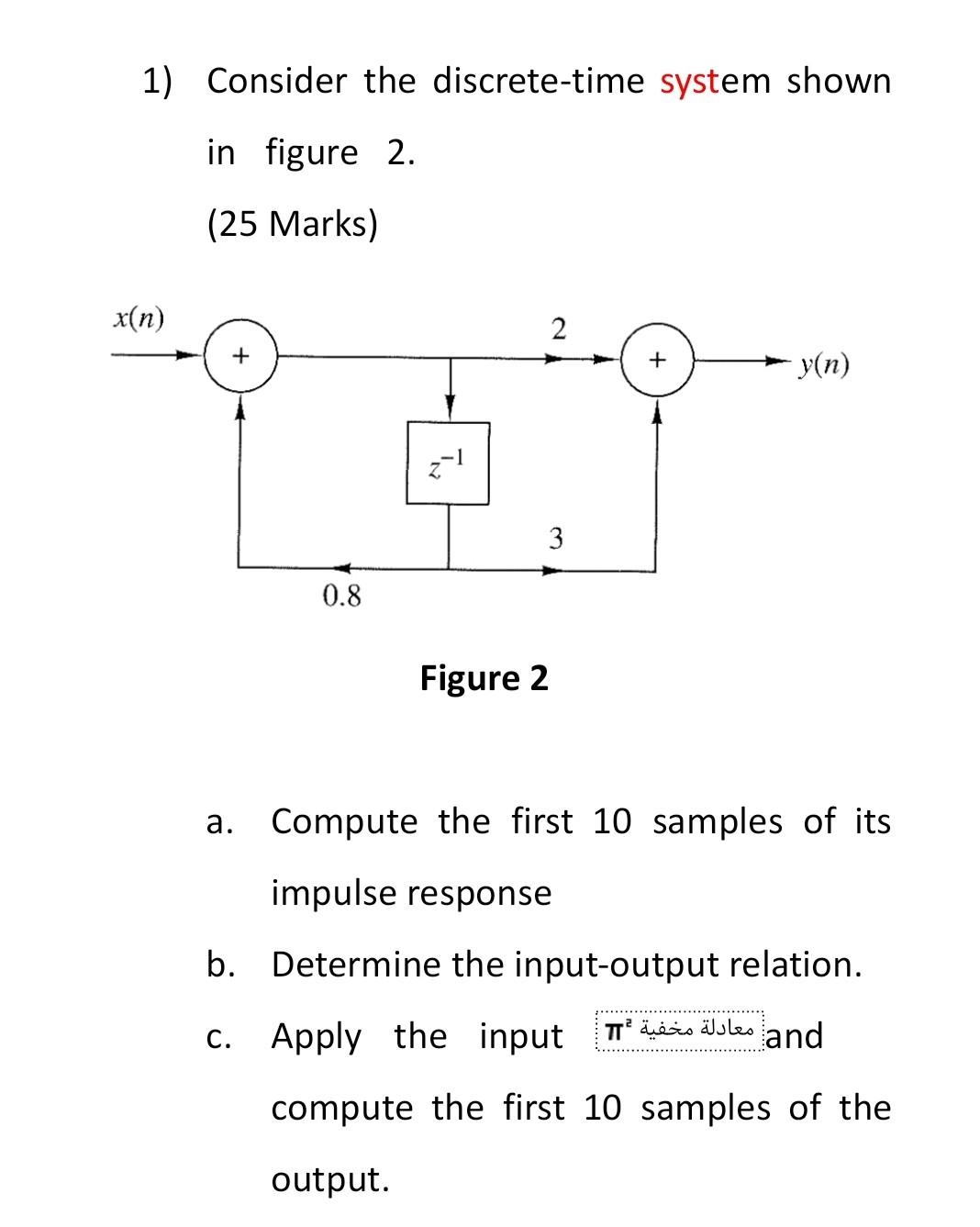 Solved 1) Consider the discrete-time system shown in figure | Chegg.com