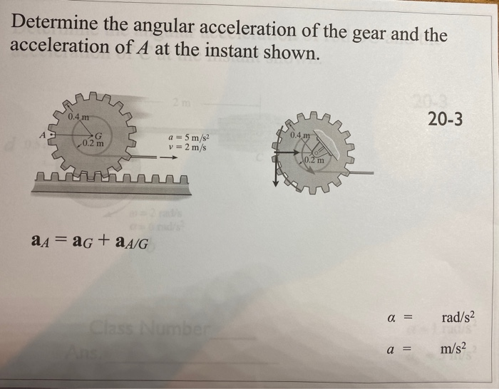 Solved Determine the angular acceleration of the gear and | Chegg.com