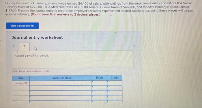 solved-during-the-month-of-january-an-employee-earned-chegg