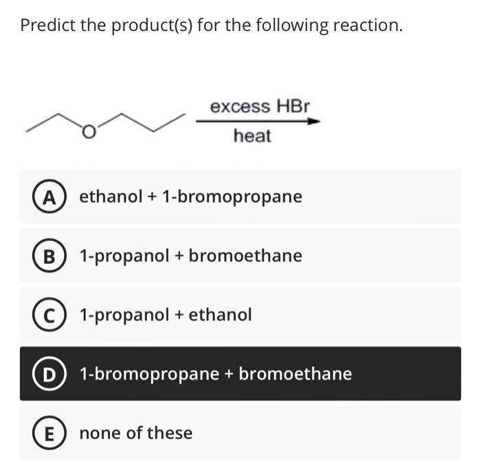 Solved Predict the product(s) for the following reaction.