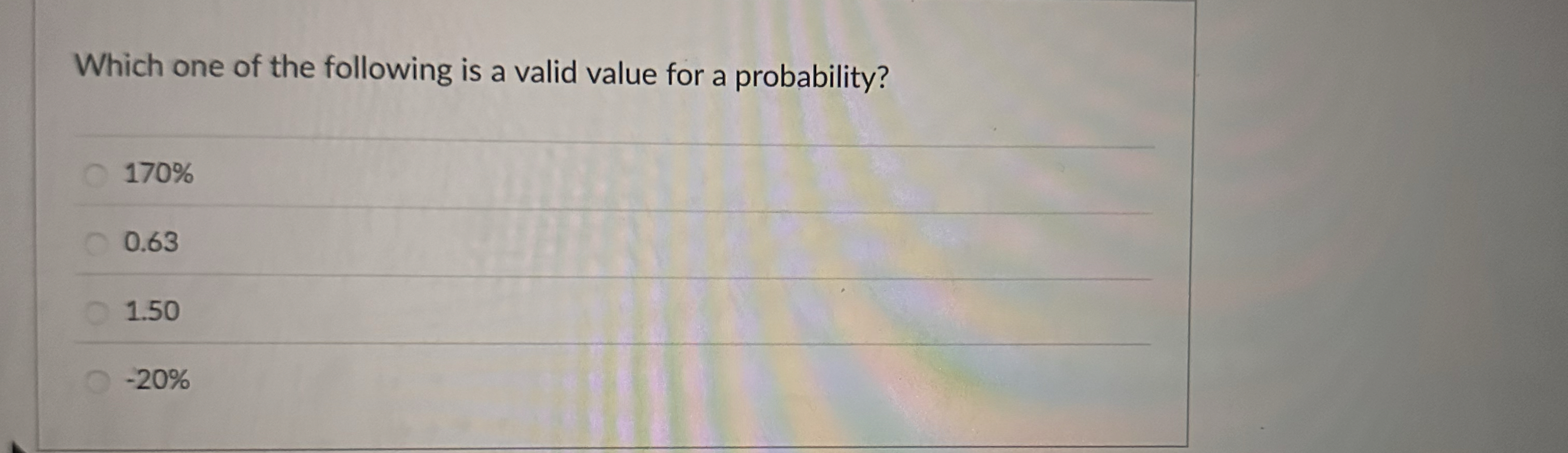 Solved Which one of the following is a valid value for a