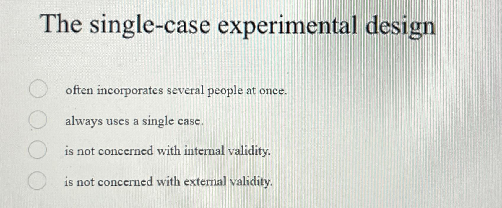 single case experimental design e