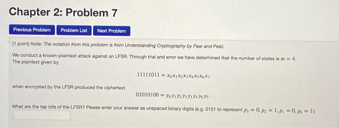 Solved Chapter 2: Problem 7 Previous Problem Problem List | Chegg.com