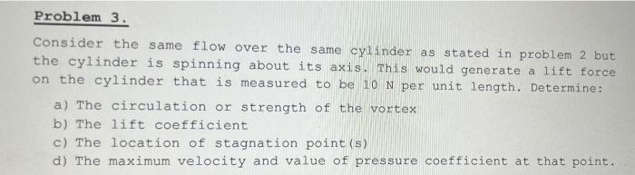 Problem 3. Consider the same flow over the same | Chegg.com