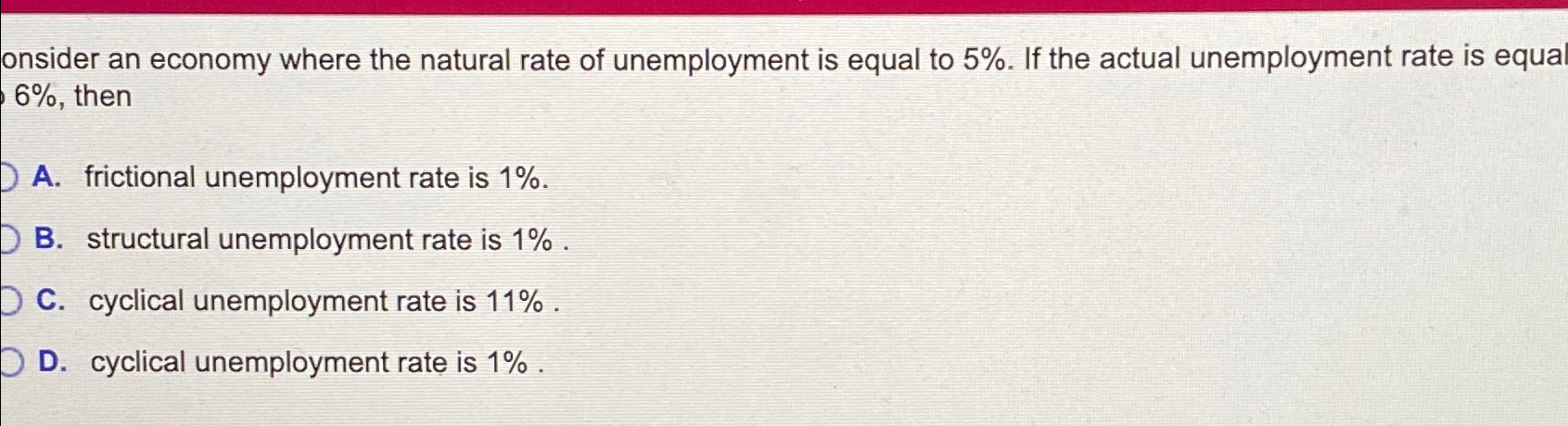 Solved onsider an economy where the natural rate of | Chegg.com