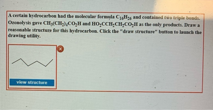 Solved A Certain Hydrocarbon Had The Molecular Formula Chegg