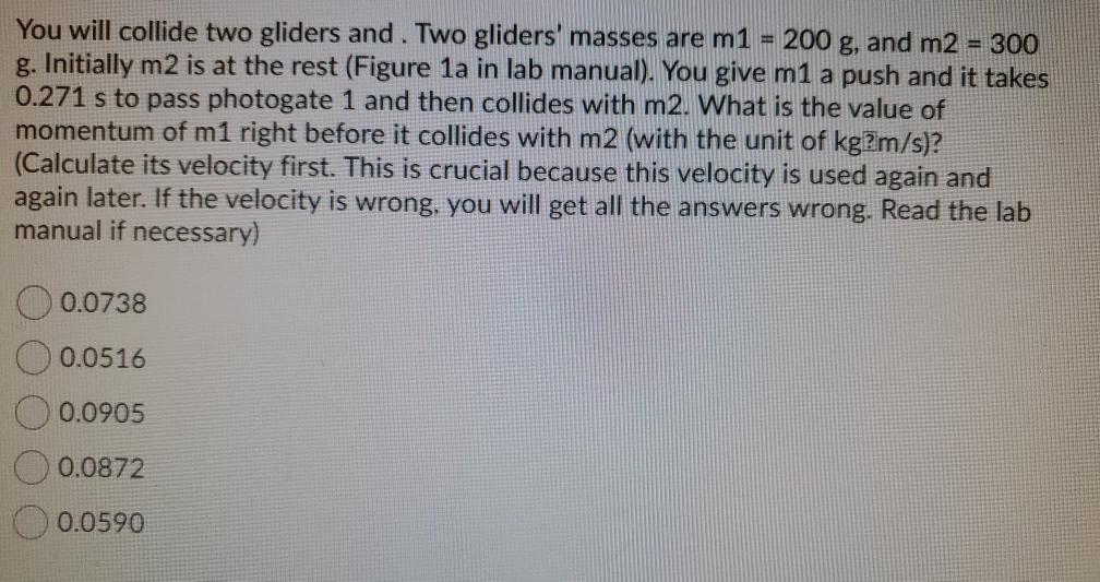 Solved You Will Collide Two Gliders And . Two Gliders' | Chegg.com