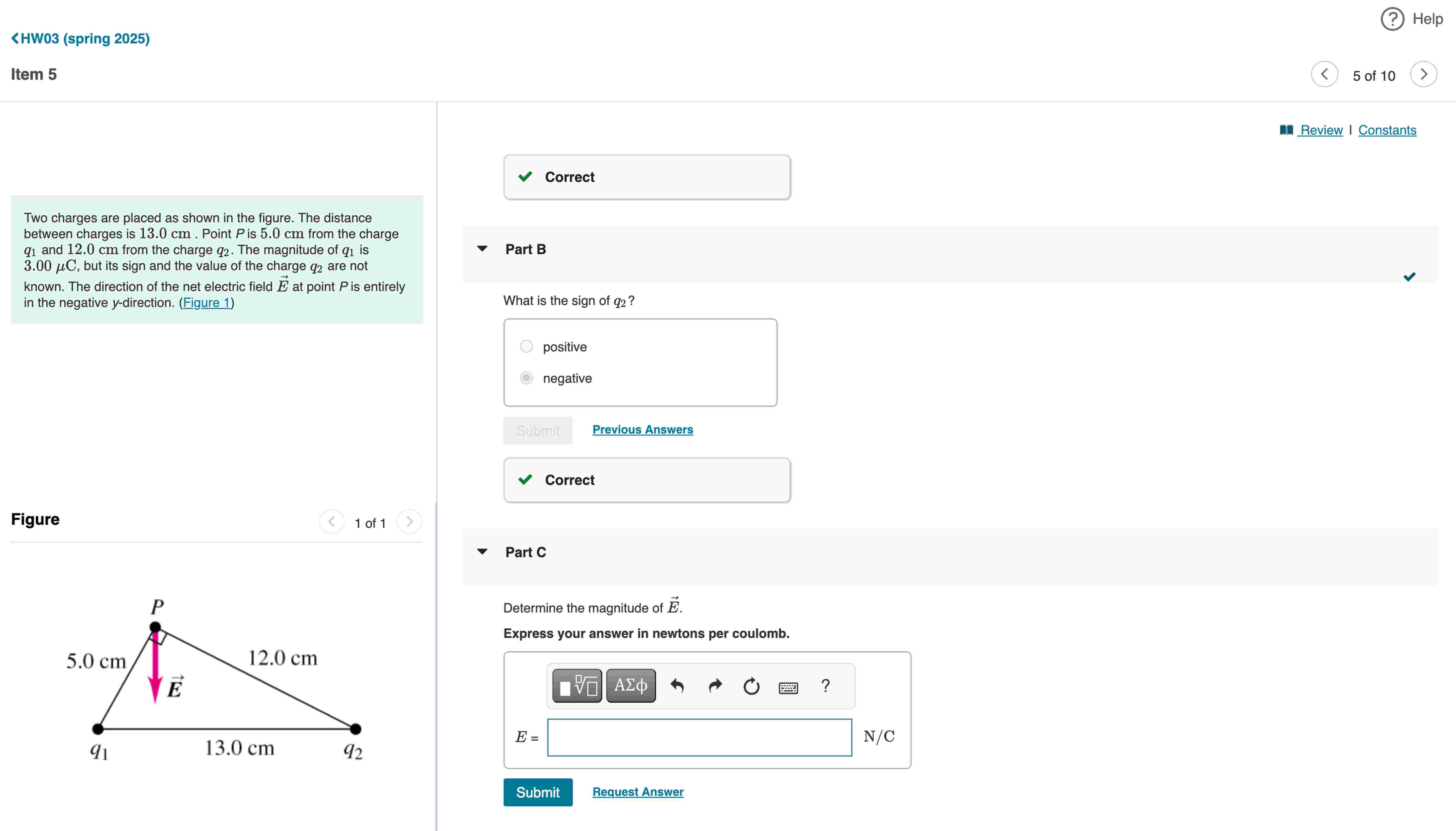 Solved Two charges are placed as ﻿shown in ﻿the figure. The | Chegg.com