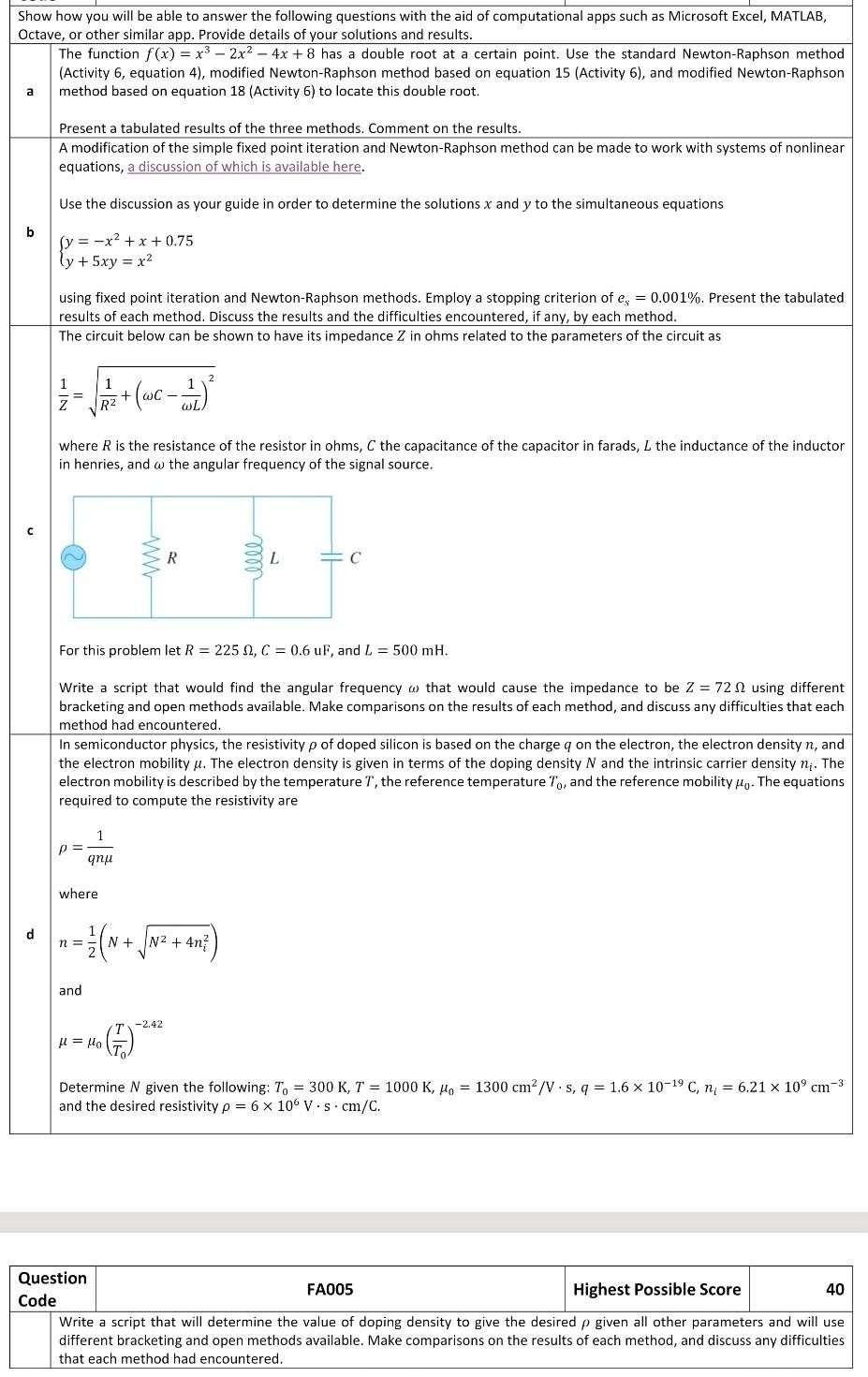 Show How You Will Be Able To Answer The Following Chegg Com