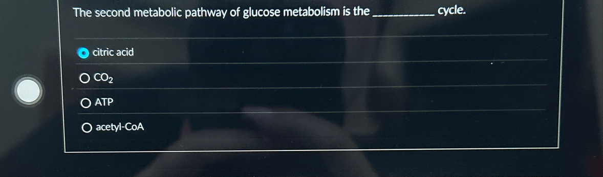 Solved The second metabolic pathway of glucose metabolism is | Chegg.com