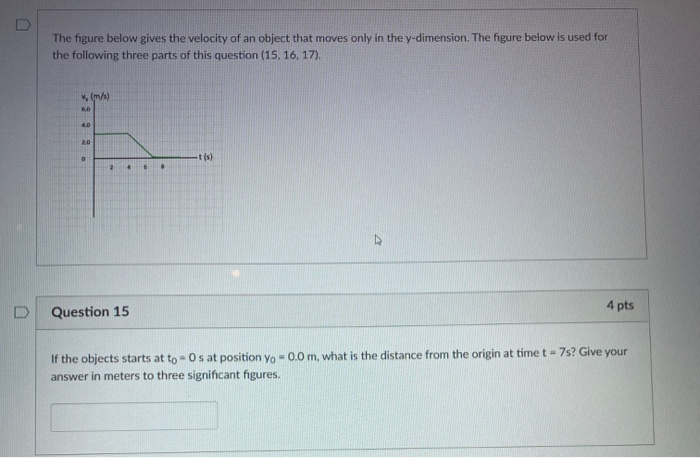 Solved The figure below gives the velocity of an object that | Chegg.com