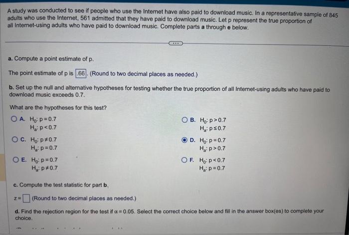Solved A study was conducted to see if people who use the | Chegg.com