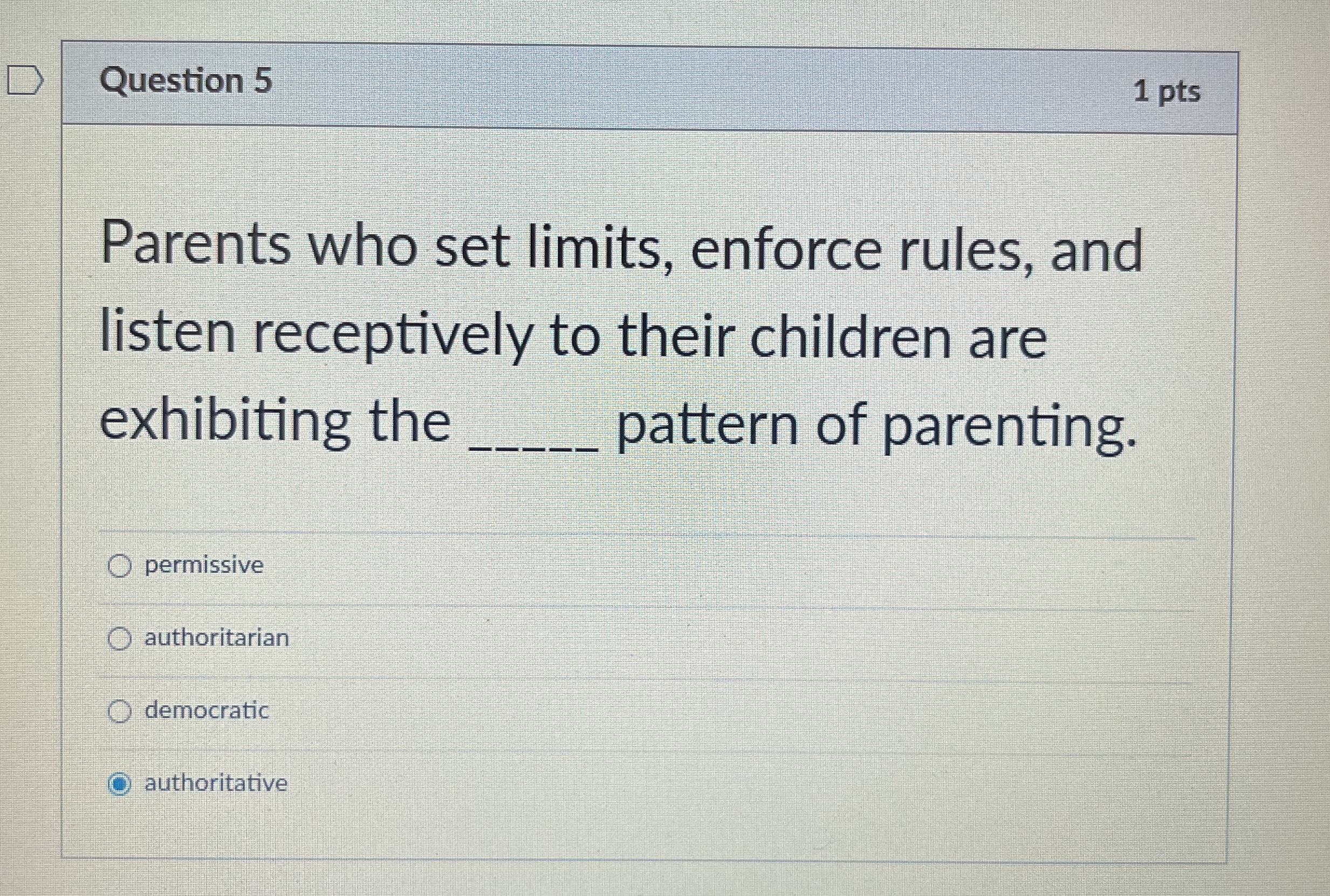Solved Question 51 ﻿ptsParents who set limits, ﻿enforce | Chegg.com