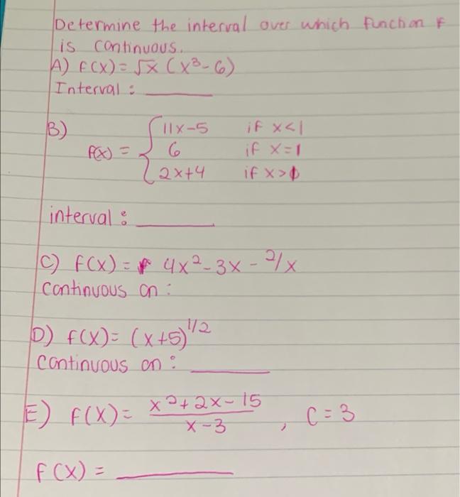 Solved Determine the interval over which function of is | Chegg.com