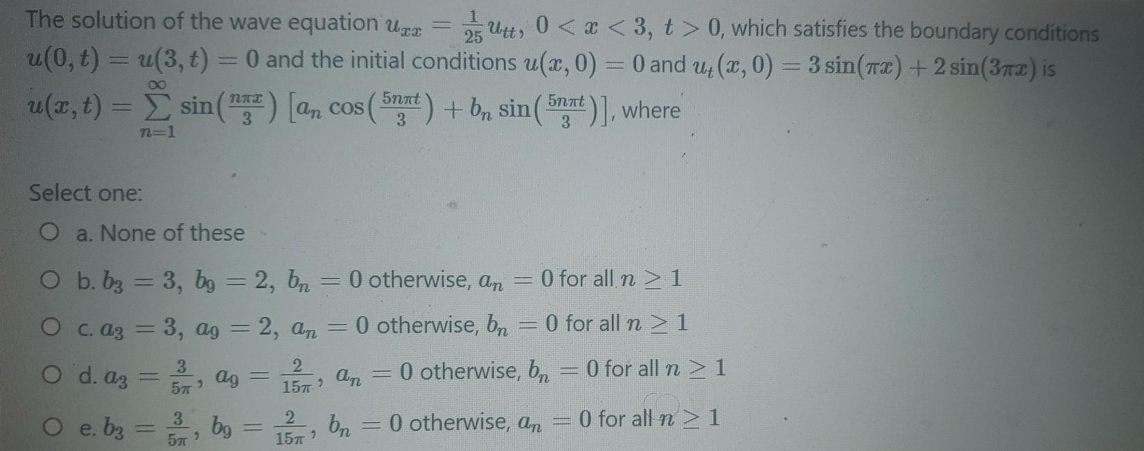 Solved The solution of the wave equation und Utt, 0