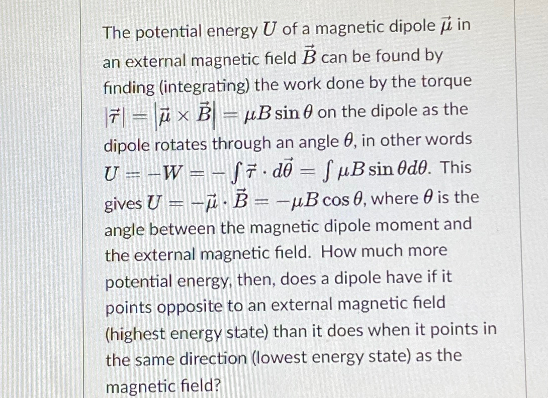 magnetic potential energy