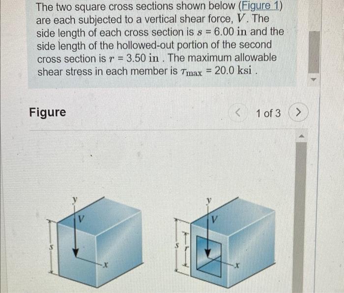 Solved The two square cross sections shown below (Figure 1) | Chegg.com