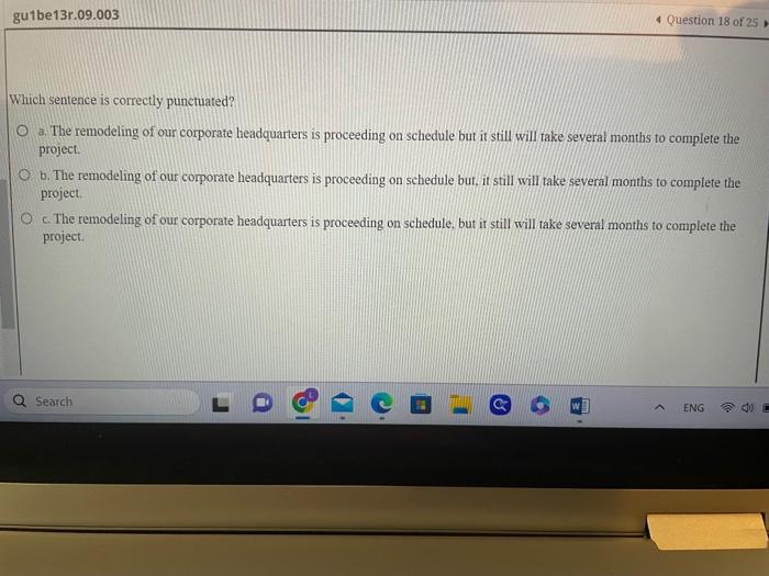 Which sentence is correctly punctuated? a. Many | Chegg.com