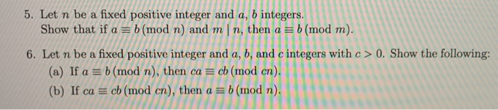 Solved 5. Let n be a fixed positive integer and a, b | Chegg.com
