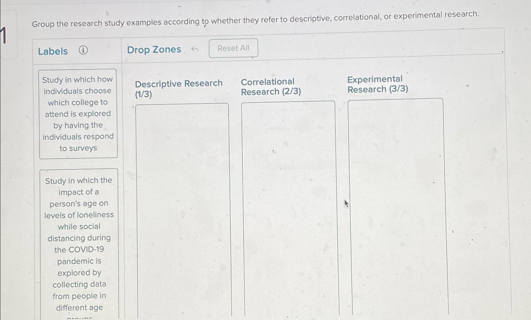 Solved Group the research study examples according to | Chegg.com
