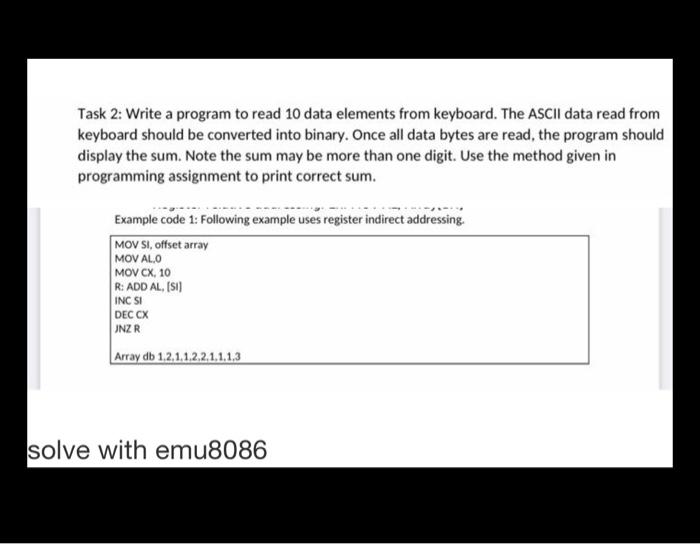 Solved Task 2: Write a program to read 10 data elements from | Chegg.com