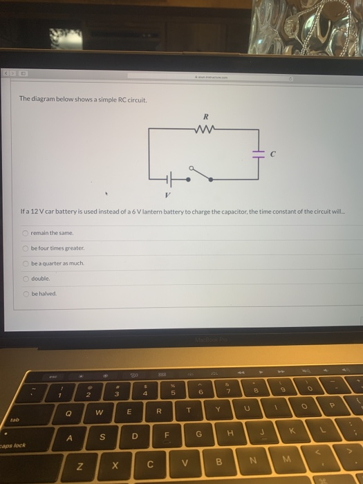 Solved The diagram below shows a simple RC circuit. If a 12 | Chegg.com