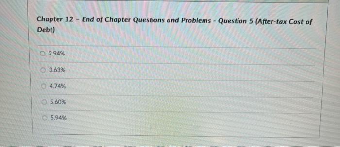 Solved Chapter 12 - End of Chapter Questions and Problems - | Chegg.com