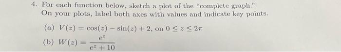 Solved 4. For each function below, sketch a plot of the | Chegg.com