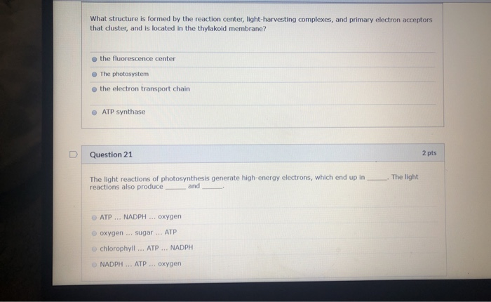 Solved What structure is formed by the reaction center, | Chegg.com