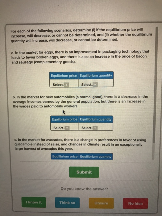 Solved For Each Of The Following Scenarios, Determine (1) If | Chegg.com