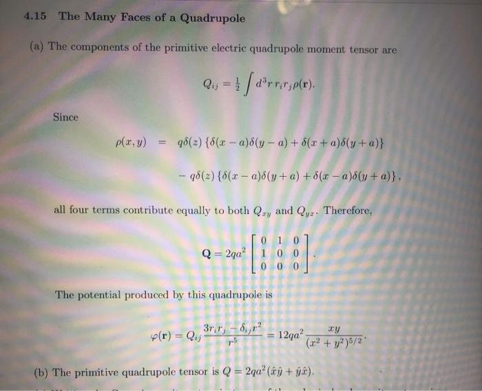 Solved 5 Let S Look At An Electric Quadrupole Put 2 Po Chegg Com