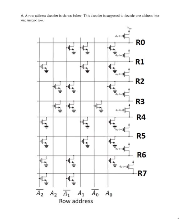 Solved 6. A row-address decoder is shown below. This decoder | Chegg.com