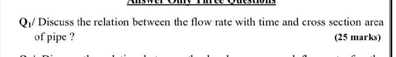 Solved Q./Discuss the relation between the flow rate with | Chegg.com