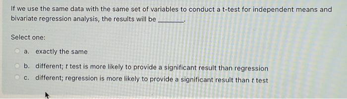 Solved If we use the same data with the same set of | Chegg.com