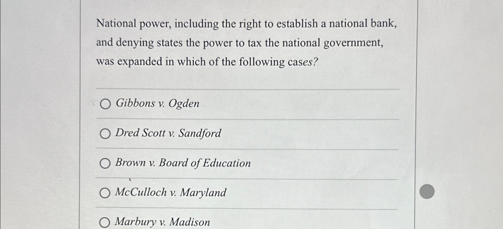 What did gibbons v ogden outlet establish