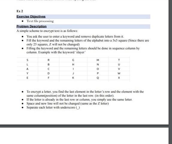 Solved Ex 2 Exercise Objectives Text file processing Problem | Chegg.com