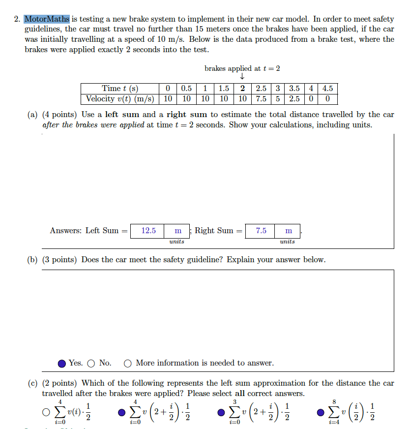 Automotive Engineering Math Question Solved how to solve question (c)? MotorMaths is testing a | Chegg.com