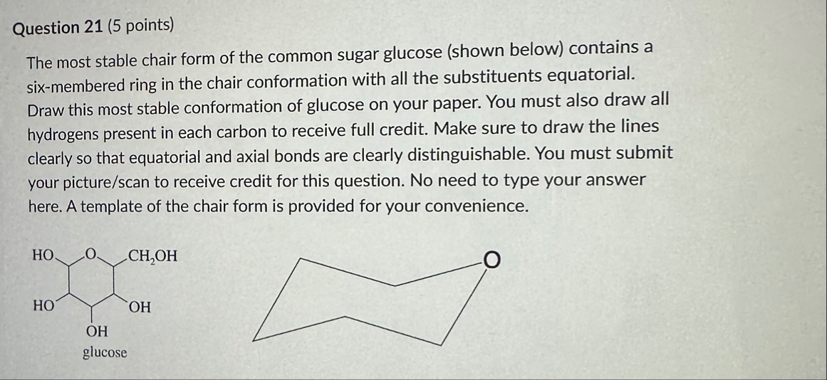 Solved The most stable chair form of the common sugar | Chegg.com