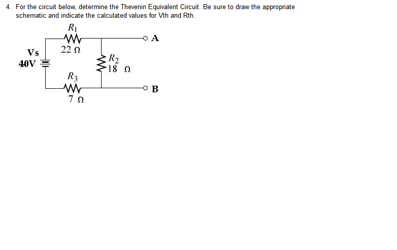 Solved For the circuit below, determine the Thevenin | Chegg.com