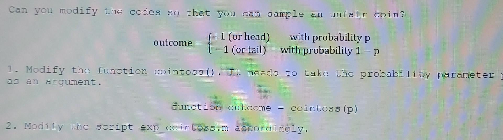 Solved Can you modify the codes so that you can sample an | Chegg.com