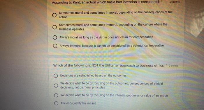 Solved Virtue Ethics assume all of the following except: * 2 | Chegg.com