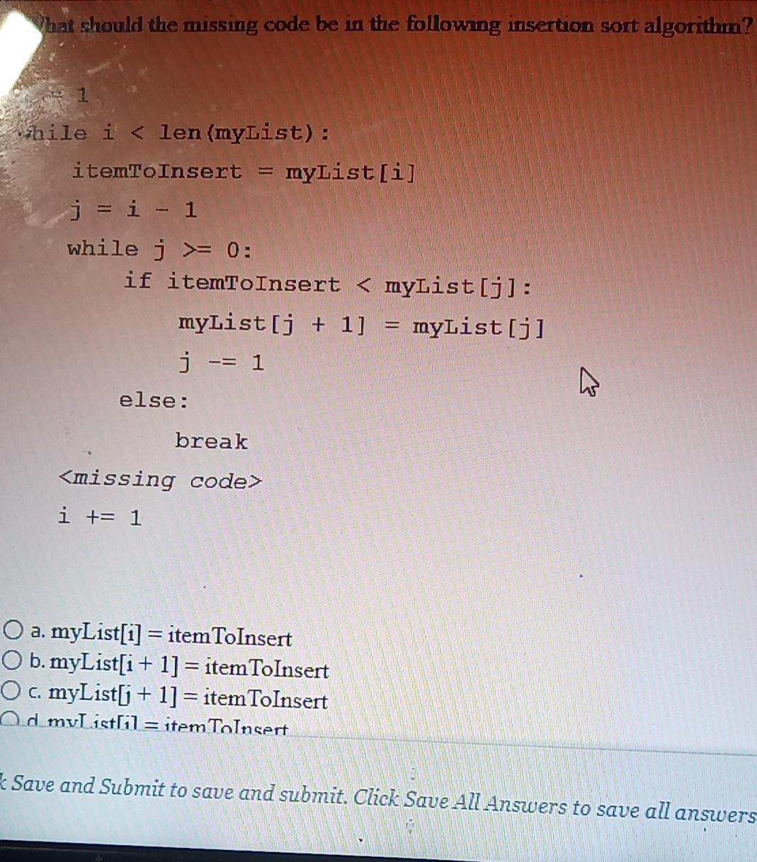 Solved What should the missing code be in the following | Chegg.com