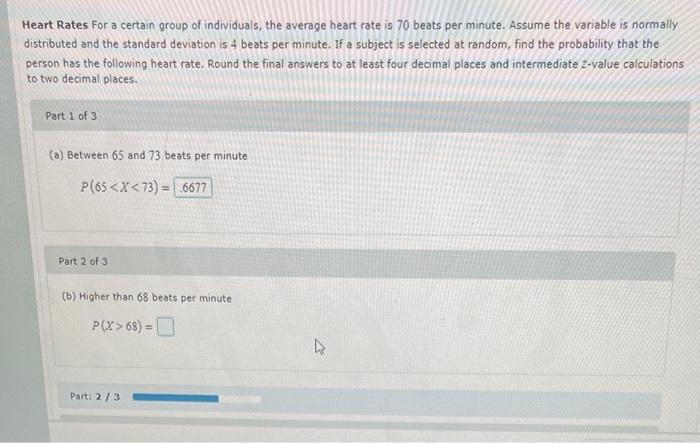Solved Heart Rates For a certain group of individuals, the | Chegg.com