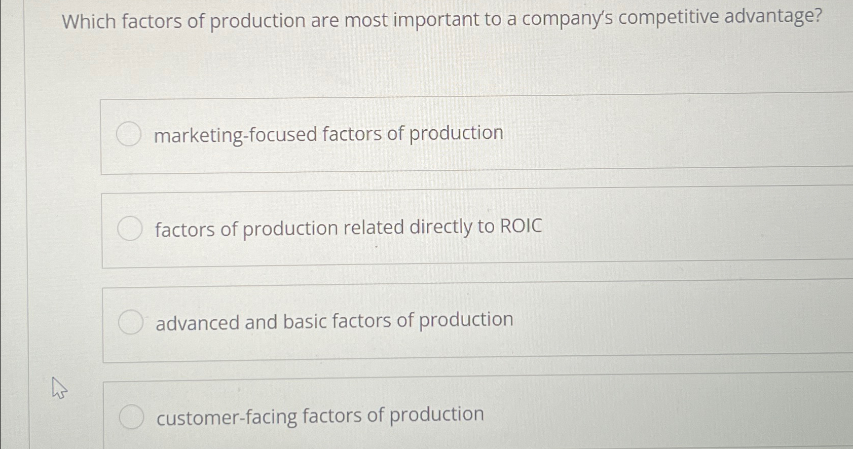 Solved Which factors of production are most important to a | Chegg.com