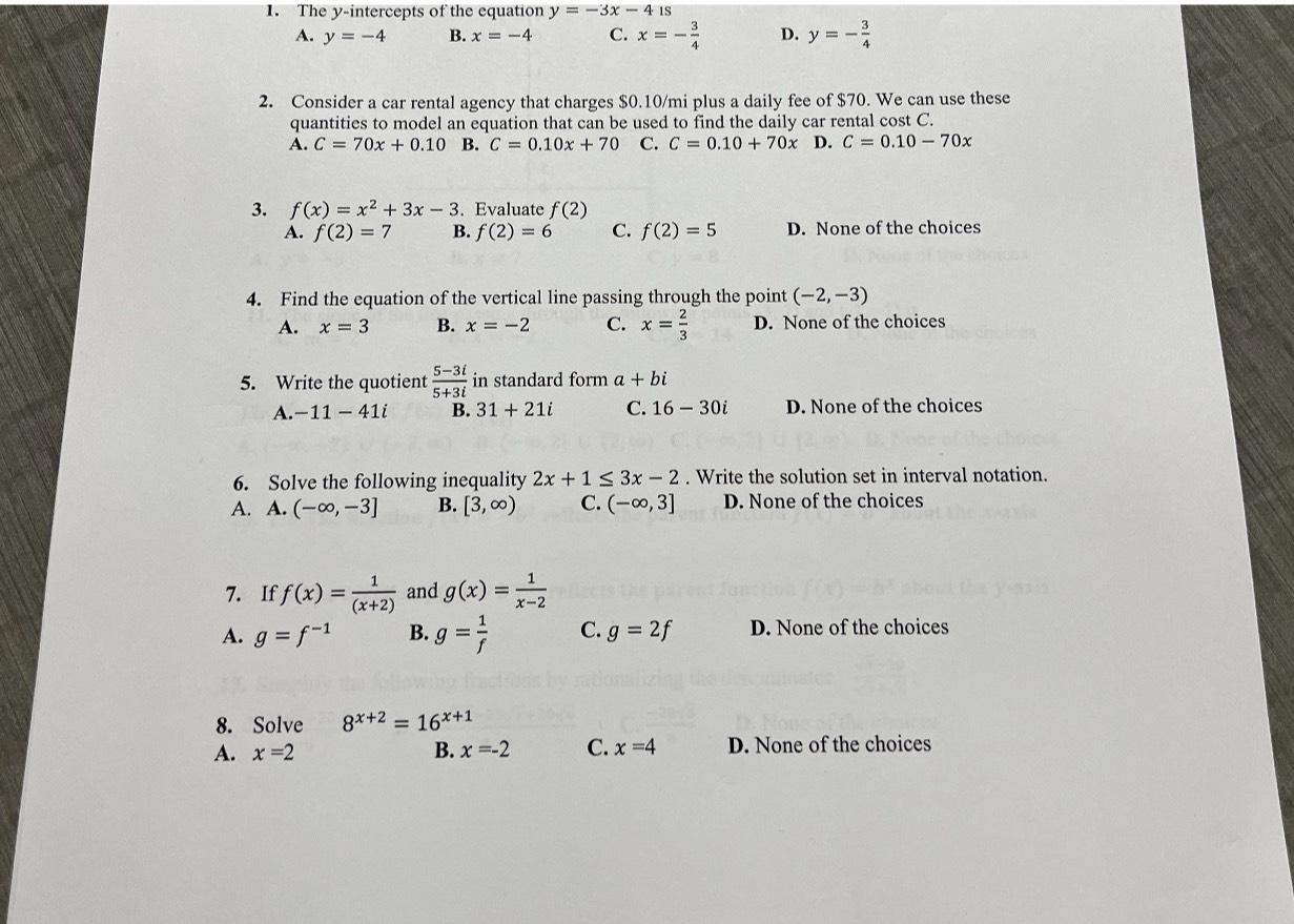 solved-the-y-intercepts-of-the-equation-y-3x-4-chegg