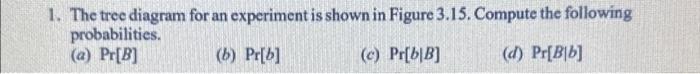 1. The tree diagram for an experiment is shown in | Chegg.com