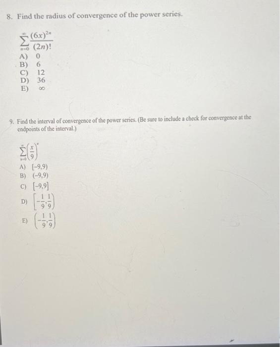 Solved MATH 2414 - HW Assignment 8 (Sections 9.2 - 9.9 but | Chegg.com
