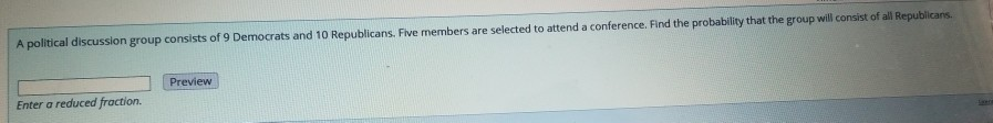 Solved A Political Discussion Group Consists Of 9 Democrats | Chegg.com