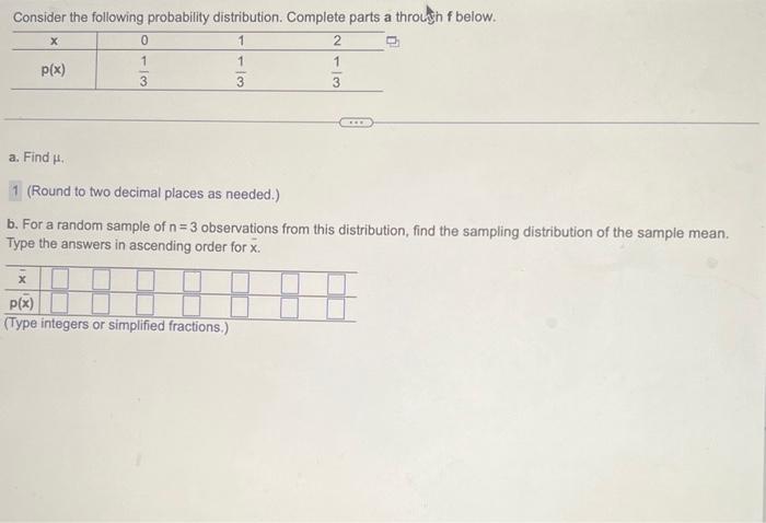 Solved Consider The Following Probability Distribution. | Chegg.com